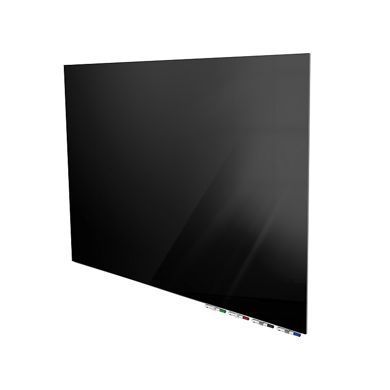 Ghent Aria 4'H x 6'W Low Profile Glass Whiteboard, Black (ARIASN46BK) image 1