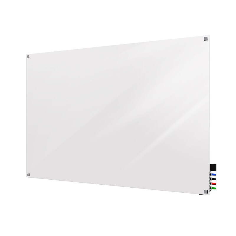 Ghent Harmony 4'H x 6'W Magnetic Glass Whiteboard with Square Corners, White (HMYSM46WH) image 1