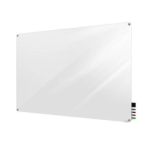 Ghent Harmony 4'H x 5'W Glass Whiteboard with Radius Corners, White (HMYRM45WH) Staples