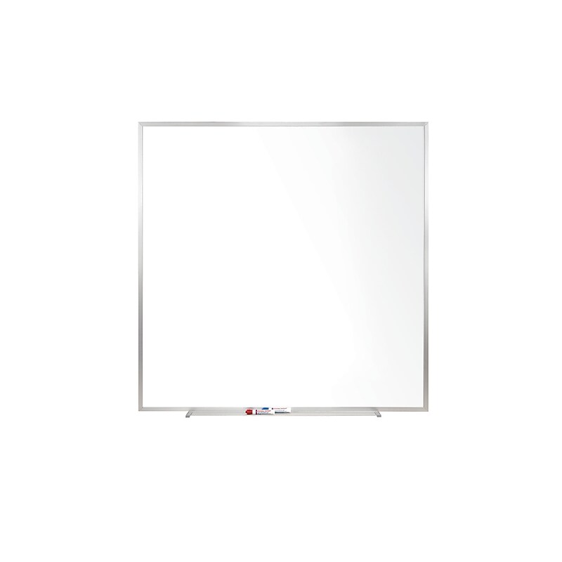 Ghent Magnetic Porcelain Dry-Erase Whiteboard, Aluminum Frame, 4'H x 4'W (M1-44-4) image 1