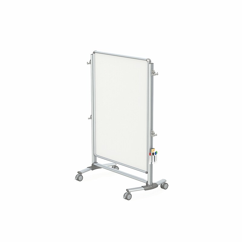 Ghent Nexus Jr. Partition Mobile 2-Sided Porcelain Magnetic Whiteboard, 57"H x 40"W (NEX223MMP) image 1