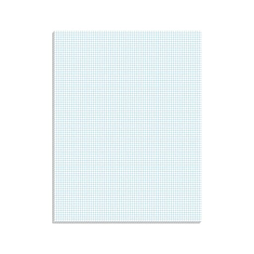 School Smart Graph Paper Pad with Chipboard Back, 8-1/2 x 11 in, 15 lb, 1/4 in Ruling, White, Pack of 12