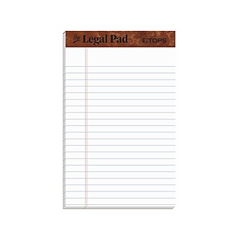 TOPS Legal Junior Notepads, 5" x 8", Narrow, White, 50 Sheets/Pad, 12 Pads/Pack (TOP 7500)