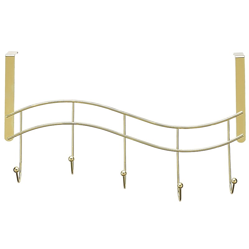 Better Houseware Over-Door Hook Rack, Brass, (1961/B) image 1