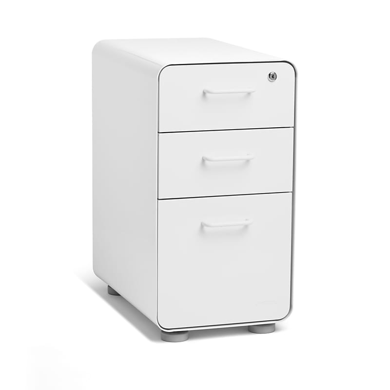 Poppin White Slim Stow 3-Drawer Vertical File Cabinet, White (104667) image 1