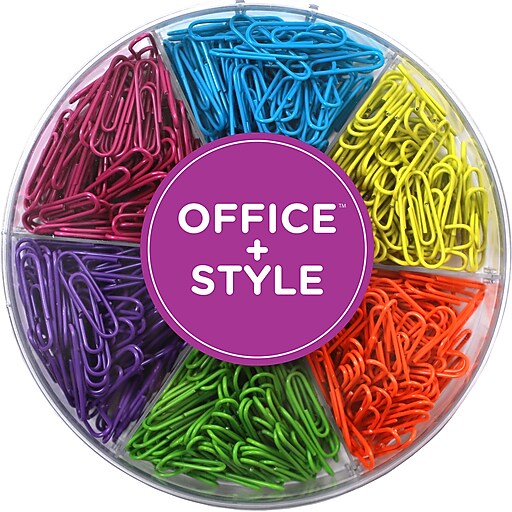 Office + Style Paper Clips, Assorted Colors, 42 Pack (OSLARGEPC) at