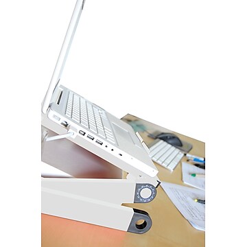 Uncaged Ergonomics WorkEZ Ergonomic Laptop Cooling Stand, Light Silver (WELS)