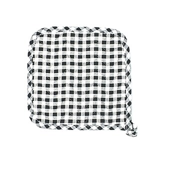 Better Houseware Gingham Pot Holder, Black, (1583/E)