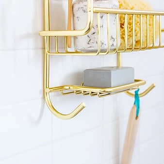 Better Houseware Rustproof Extra-Large Shower Caddy, Gold (886.2)