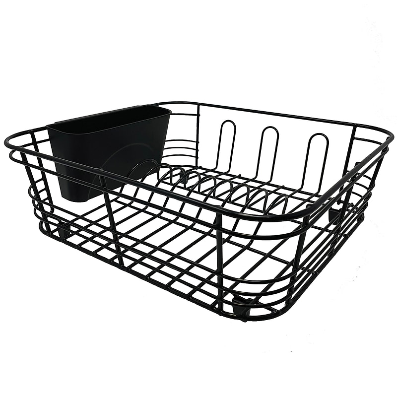 Better Houseware Coated-Steel Dish Drainer 2-Piece, Black (1420/E) image 1