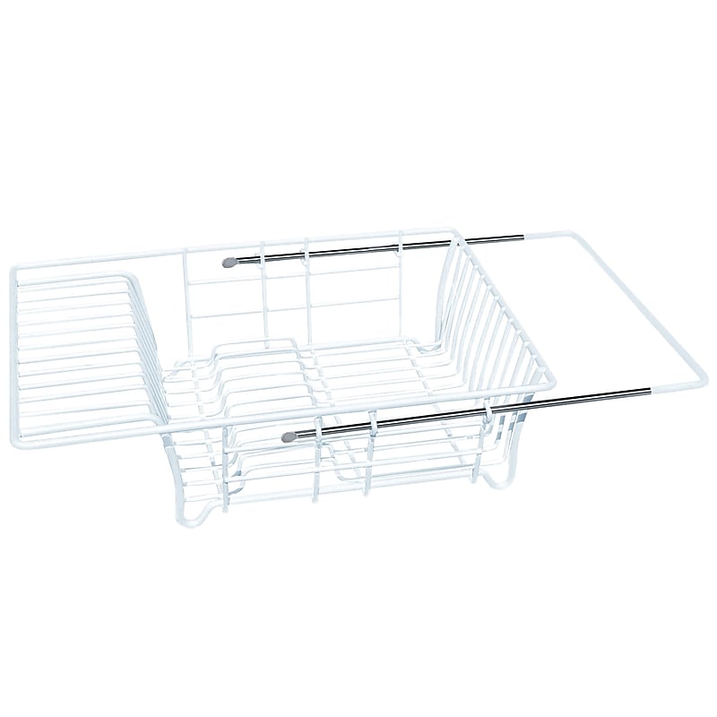 Better Houseware Over-the-Sink Coated-Steel Adjustable Dish Drainer, White (1423/W) image 1