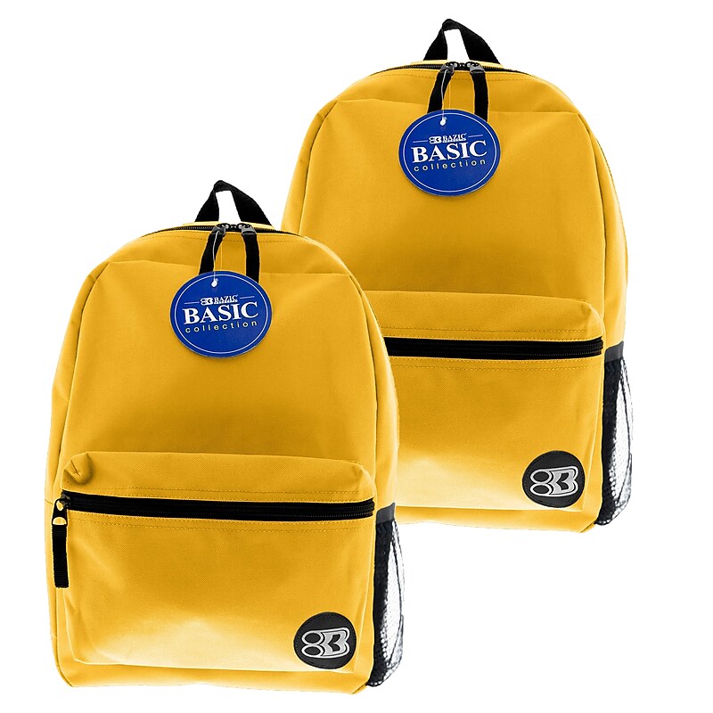 Bazic Basic Laptop Backpack, Medium, Mustard, 2/Pack (BAZ1042-2) image 1