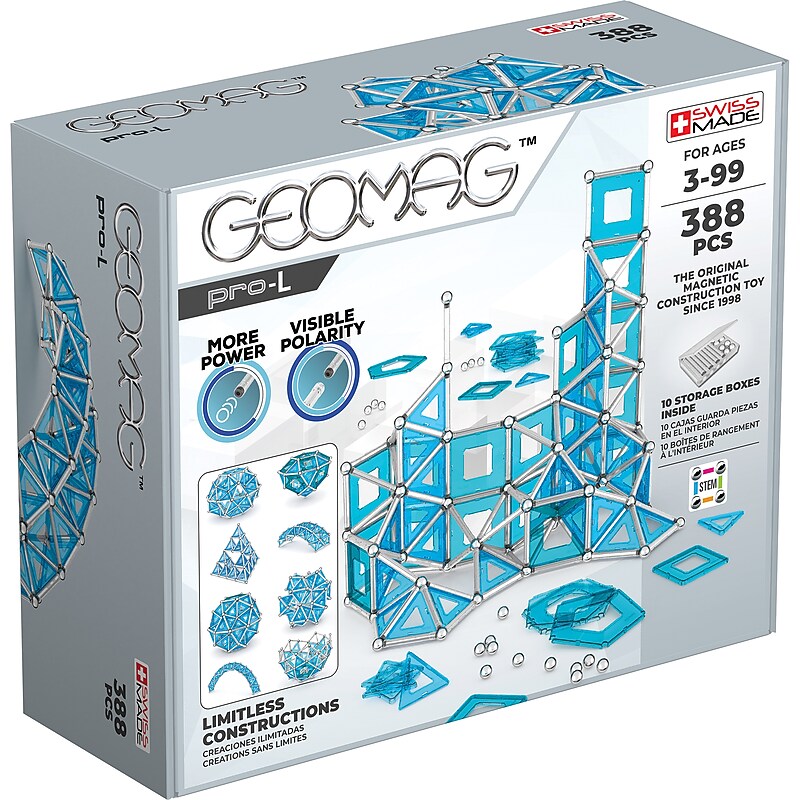 Geomag Pro-L Building Sets, 388 Pieces/Pack (GMW194) image 1