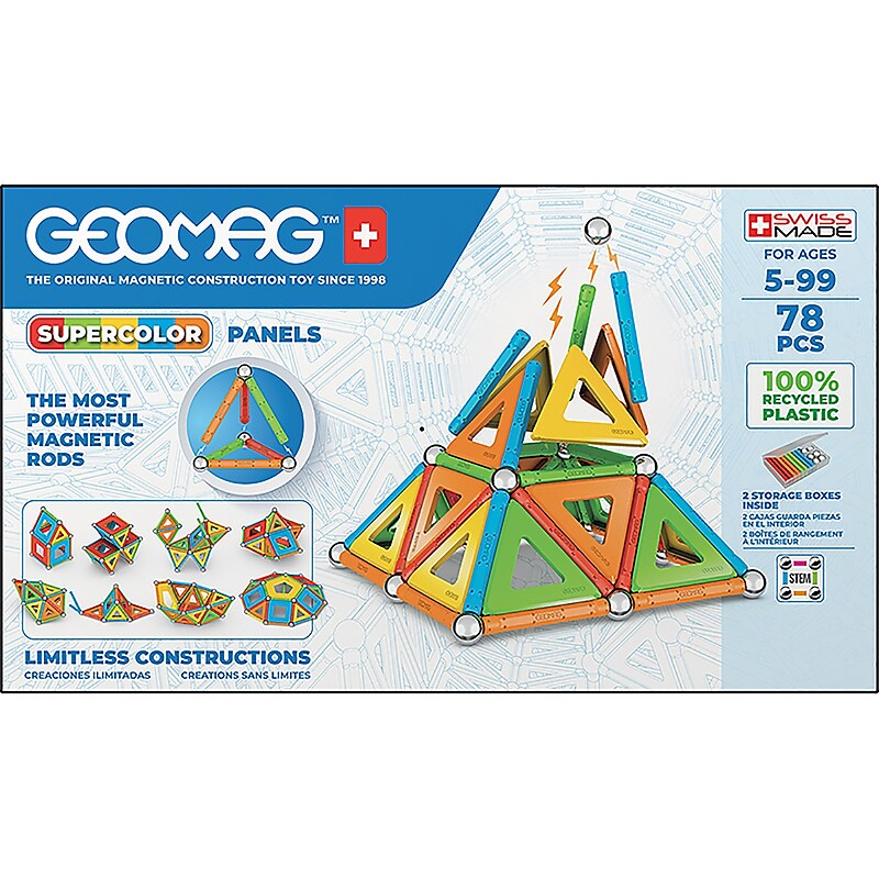 Geomag Supercolor Panels Building Sets, 78 Pieces/Pack (GMW379) image 1
