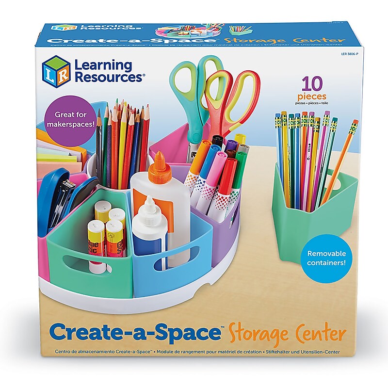 Learning Resources Create A Space Plastic Organizer Kits, Assorted Colors (LER3806P) image 1