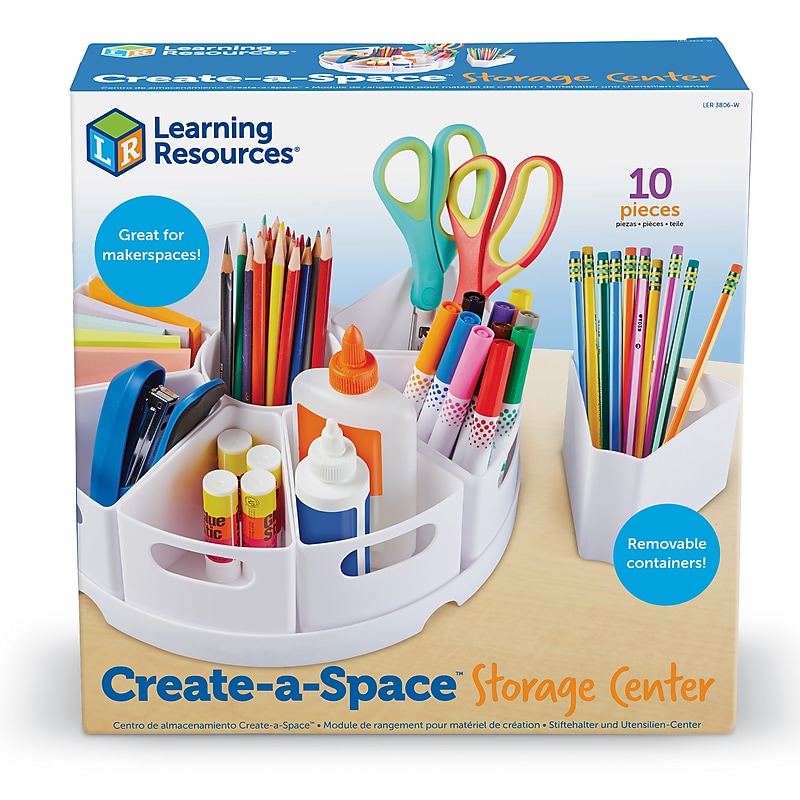 Learning Resources Create A Space Plastic Organizer Kits, White (LER3806W) image 1