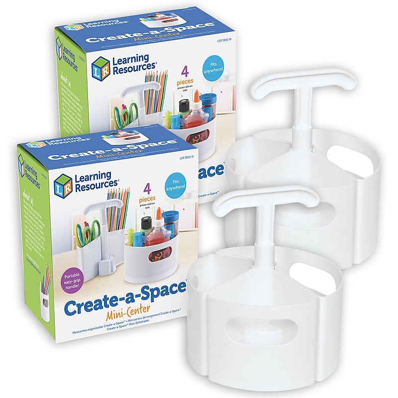 Learning Resources Create A Space Plastic Organizer Kits, White (LER3810W) image 1