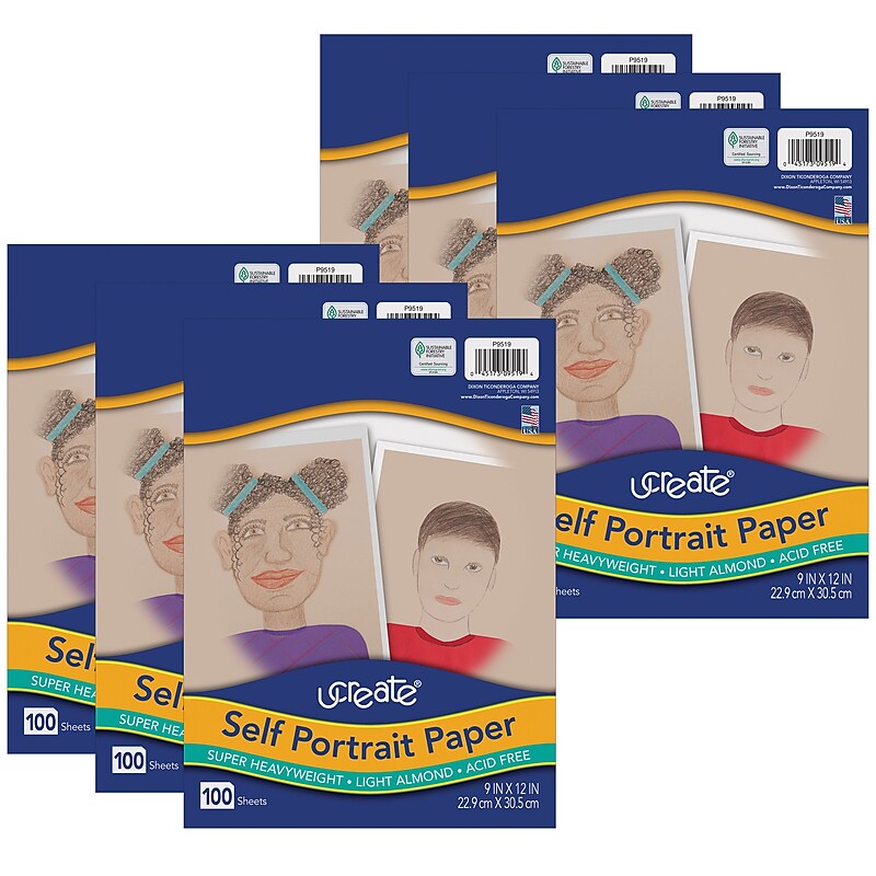 UCreate 9" x 12" Construction Paper, Light Almond, 100 Sheets/Pack, 6 Packs/Bundle (PAC9519-6) image 1