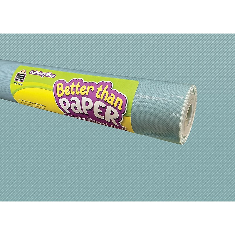 Teacher Created Resources Better Than Paper Bulletin Board Roll, 4' x 12', Calming Blue, 4/Pack (TCR32446) image 1