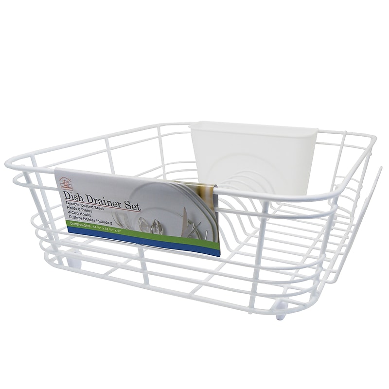 Better Houseware Coated-Steel  Dish Drainer, White (1420/W) image 1