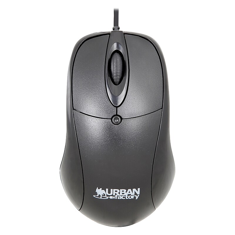 Urban Factory BIG CRAZY Ergonomic Ambidextrous Optical USB Mouse, Black (UBFBCM01UF) image 1