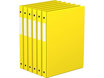 Davis Group Premium Economy 5/8" 3-Ring Non-View Binder, Yellow, 6/Pack (2300-05-06)
