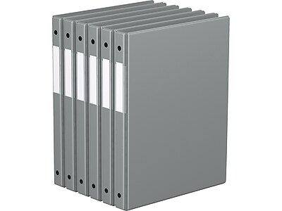 Davis Group Premium Economy 5/8" 3-Ring Non-View Binder, Gray, 6/Pack (2300-07-06)