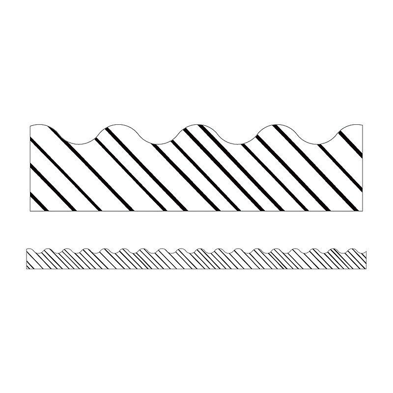 Kind Vibes Black & White Stripes Scalloped Borders (108434) image 1