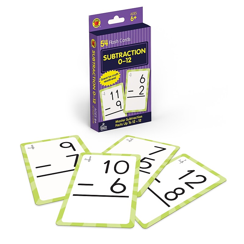 Carson Dellosa Subtraction 0 to 12 Flash Cards, 54/Pack (0769677215) image 1