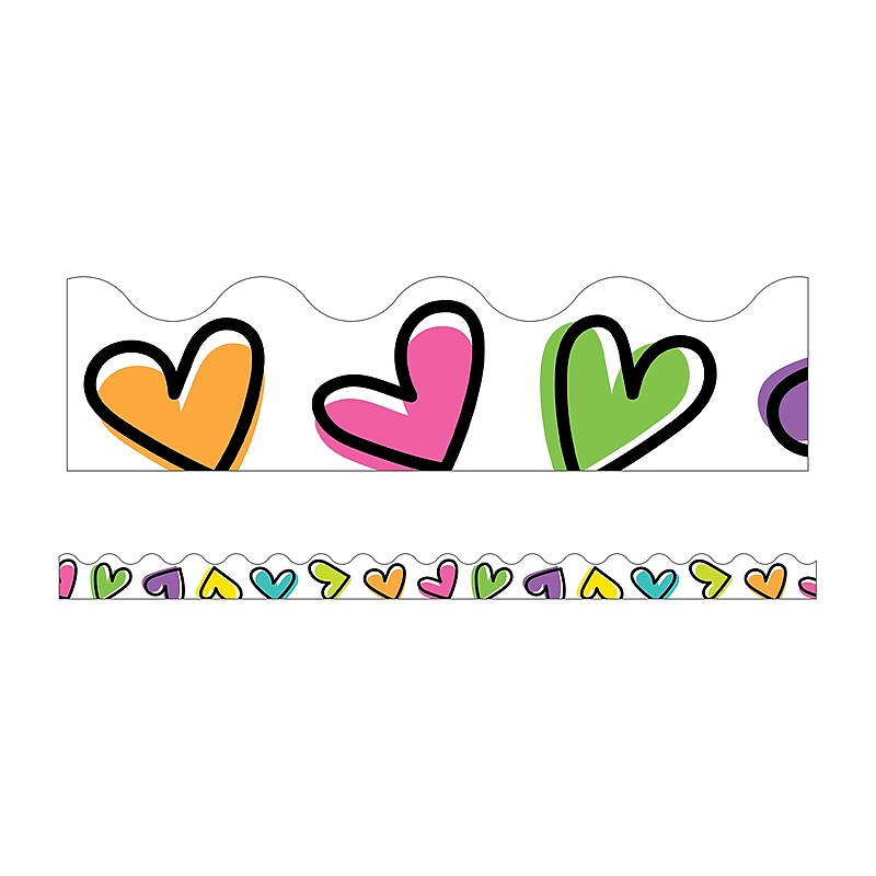 Kind Vibes Doodle Hearts Scalloped Borders (108433) image 1