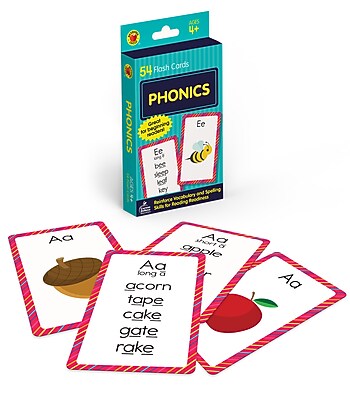 NEW 50 Phonics Flash Cards For Preschool Pre-K Toddler Kindergarten Ages 4+
