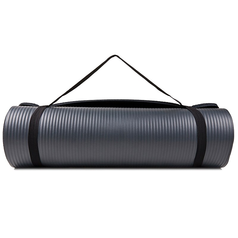 GoFit Fitness Mat with Carrying Strap, Gray (GF-FTMAT) image 1