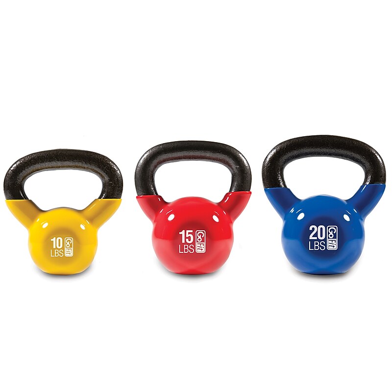 GoFit Ultimate Kettlebell Fit Pack, Multicolored, 3/Pack (GF-KBK3N) image 1