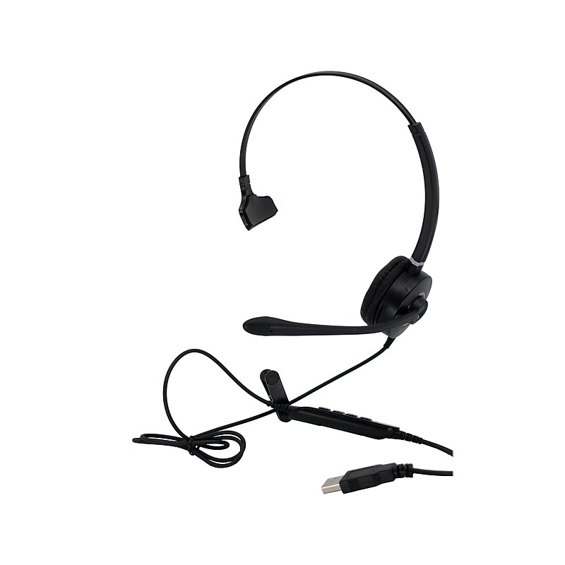Spracht Noise Canceling Mono On-Ear Computer Headset, Black (HS-WD-USB-1) image 1