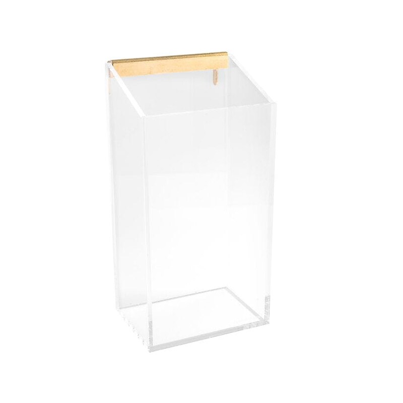 Russell+Hazel Acrylic Wall Accessory Cup, Clear/Gold (51407) image 1