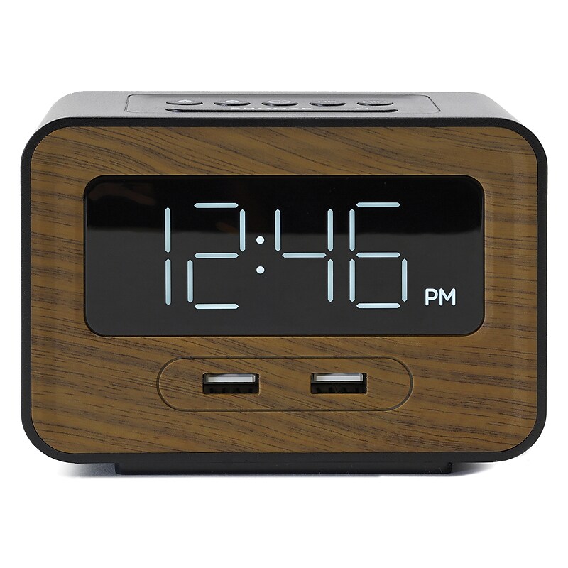 Lumoday Dual USB Alarm Clock, Plastic (LMD14) image 1