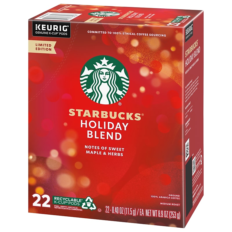 Starbucks Holiday Blend Coffee Keurig® K-Cup® Pods, Medium Roast, 22/Box (SBK12412029CT) image 1