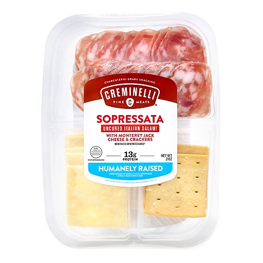 Creminelli Sopressata, Monterey Jack Cheese, Crackers, 0.5, 4/Pack (220