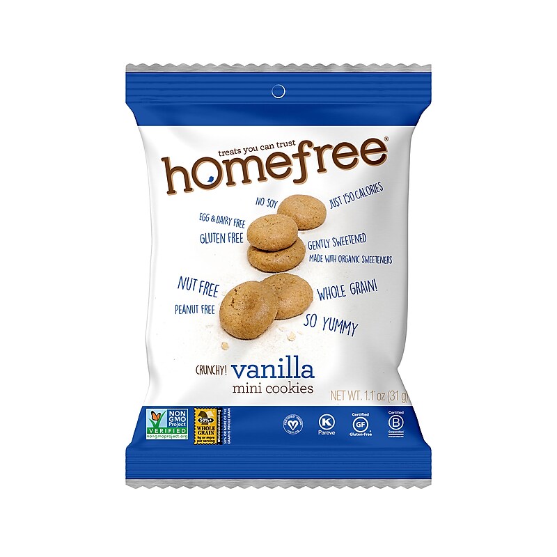HomeFree Gluten Free Mini Vanilla Cookies, 1.1 oz., 10/Pack (307-00362) image 1