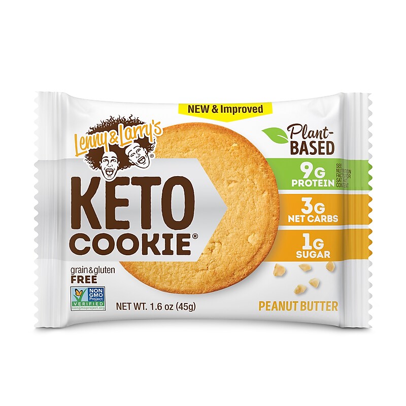 Lenny & Larry's Keto Gluten Free Peanut Butter Cookies, 1.6 oz., 12 Packs/Box (220-02084) image 1