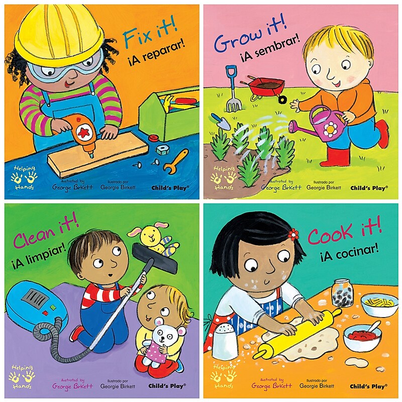 Child's Play Helping Hands/Manos Amigas Bilingual Books, Set of 4 (CPYCPHH) image 1