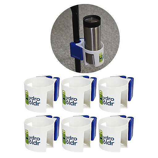 The Pencil Grip Hydro Holdr ClipOn Bottle Holder, White & Blue, Set of 6 (TPG82006) Staples