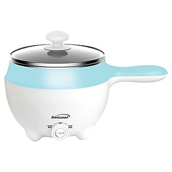 Brentwood 1.6-Qt. 600-Watt Stainless Steel Electric Hot Pot Cooker and Food Steamer with Swivel Base, (HP-3015BL)