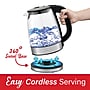 Brentwood Stainless Steel Cordless Glass Electric Kettle, 7-Cups (KT-1982DBK)~#|#~sp182063205_sc7
