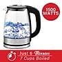 Brentwood Stainless Steel Cordless Glass Electric Kettle, 7-Cups (KT-1982DBK)~#|#~sp182063208_sc7