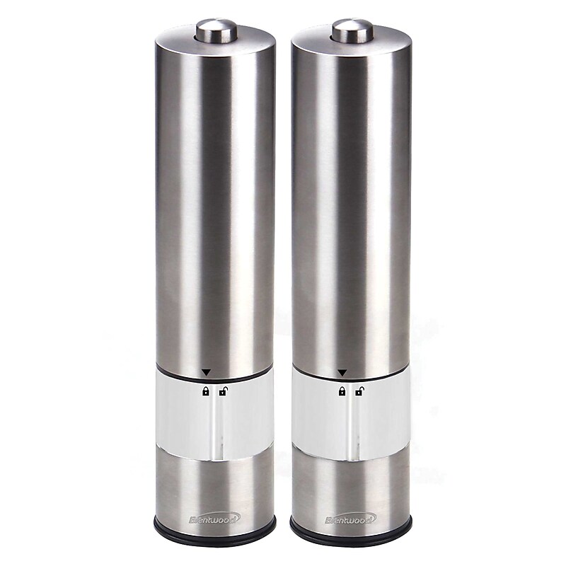 Brentwood Electric Blue LED Stainless Steel Salt and Pepper Adjustable Ceramic Grinders, (SG-2321S) image 1