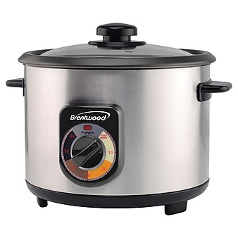 Brentwood 10-Cup Uncooked/20-Cup Cooked 700-Watt Stainless Steel Crunchy Persian Rice Cooker with Lid, (TS-1020S)