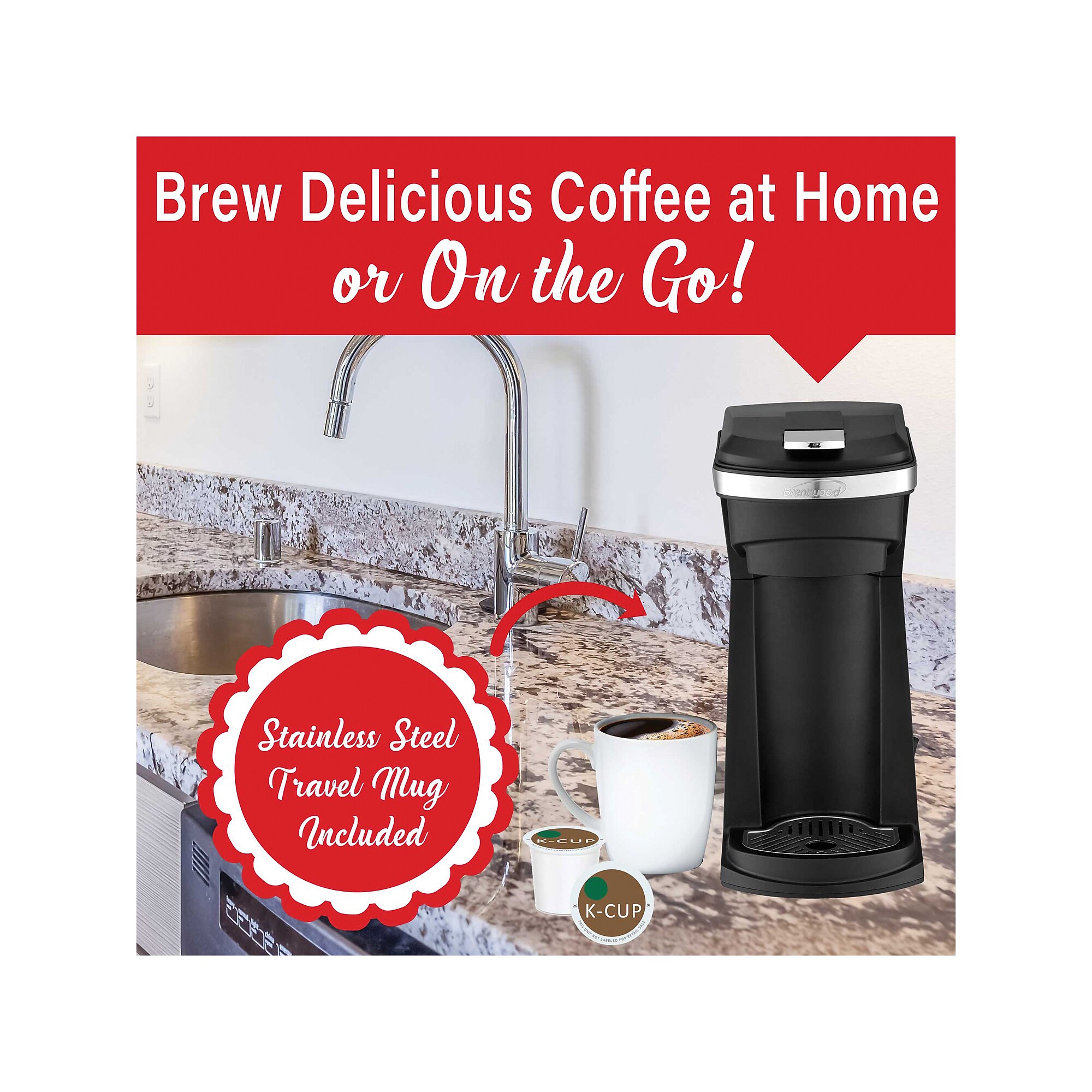 Brentwood Single Serve Coffee Maker, Black (BTWTS1101BK) Sansujyuku sansujyuku.com