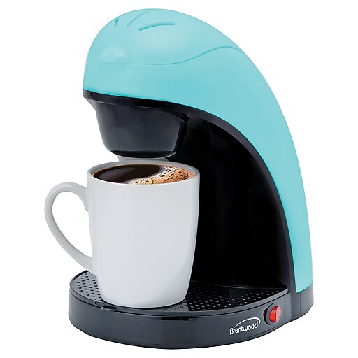 Brentwood SingleServe Coffee Maker with Mug, Blue (TS112BL) Staples