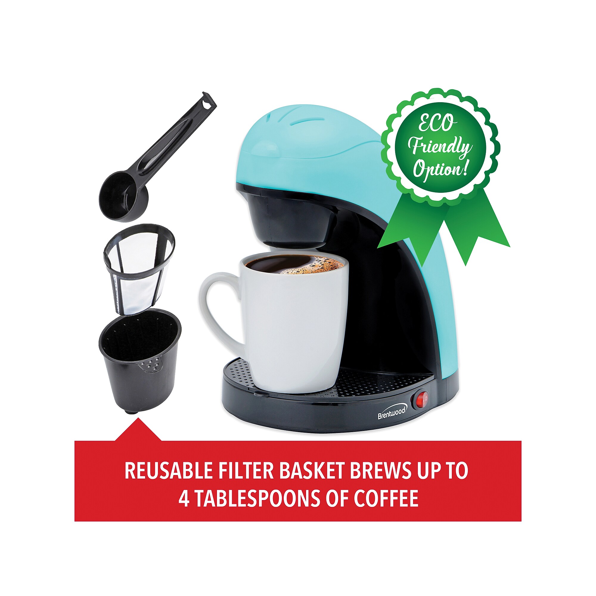 Brentwood Single-Serve Coffee Maker with Mug, Blue (TS-112BL) Sansujyuku sansujyuku.com